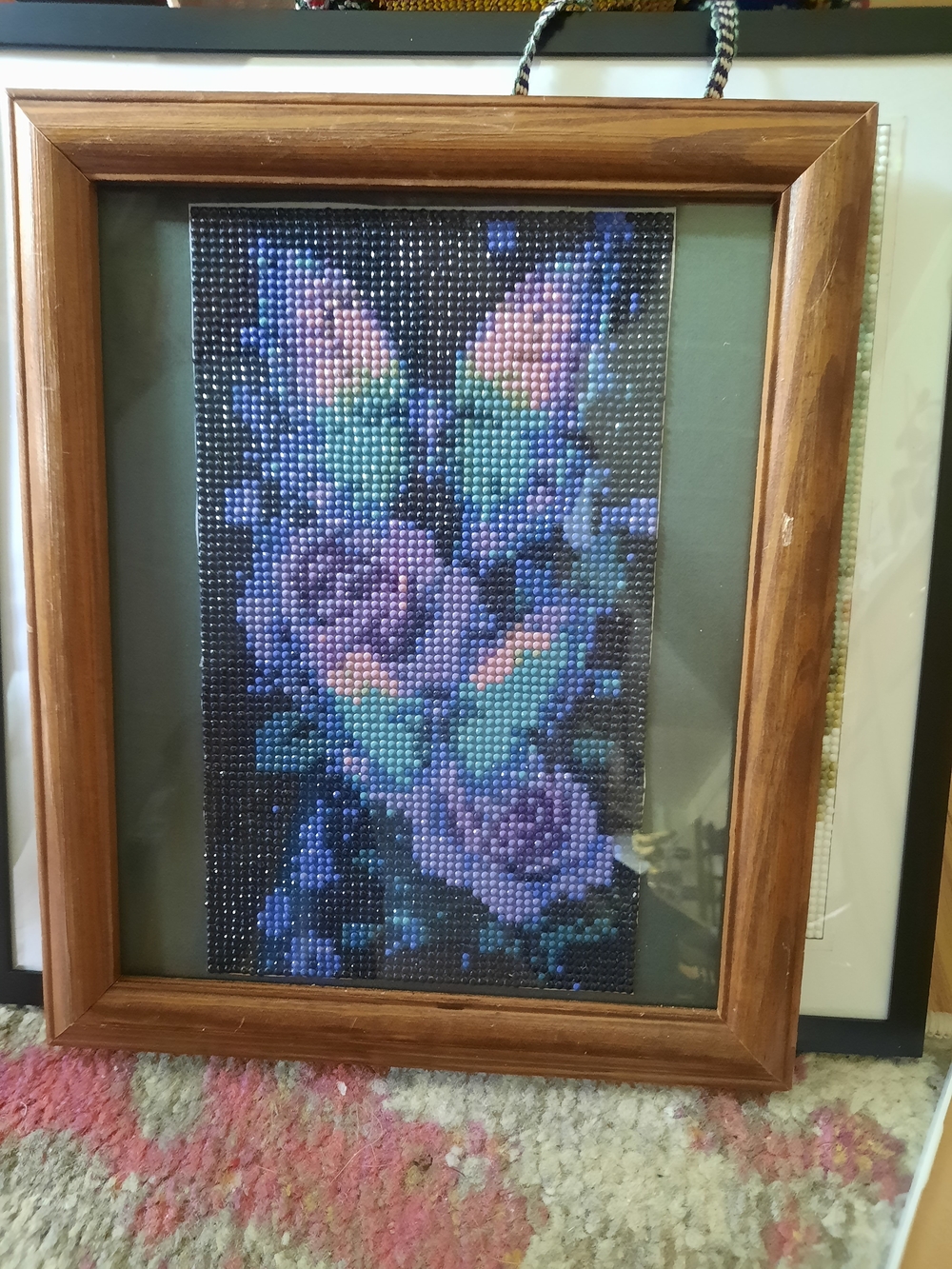Framed Butterfly Diamond Art in Blue and Purple